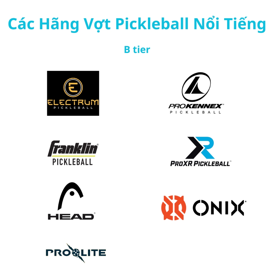 các thương hiệu vợt pickleball nổi tiếng hạng b