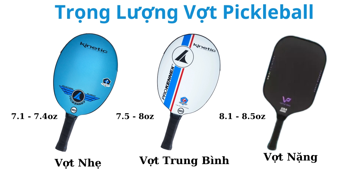 trọng lượng vợt pickleball