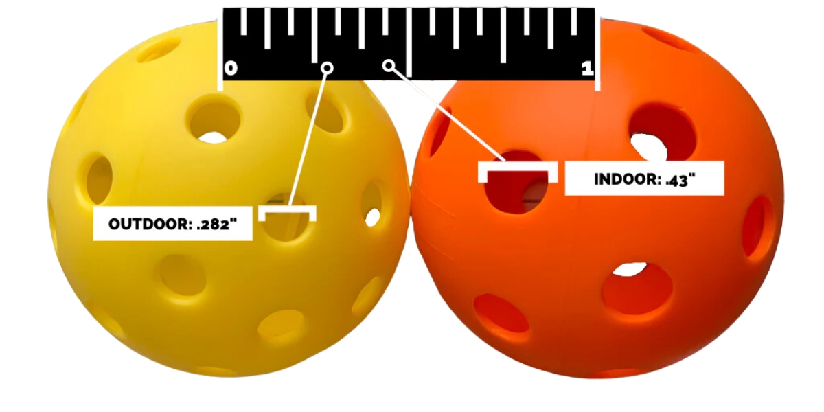 đường kính của bóng pickleball