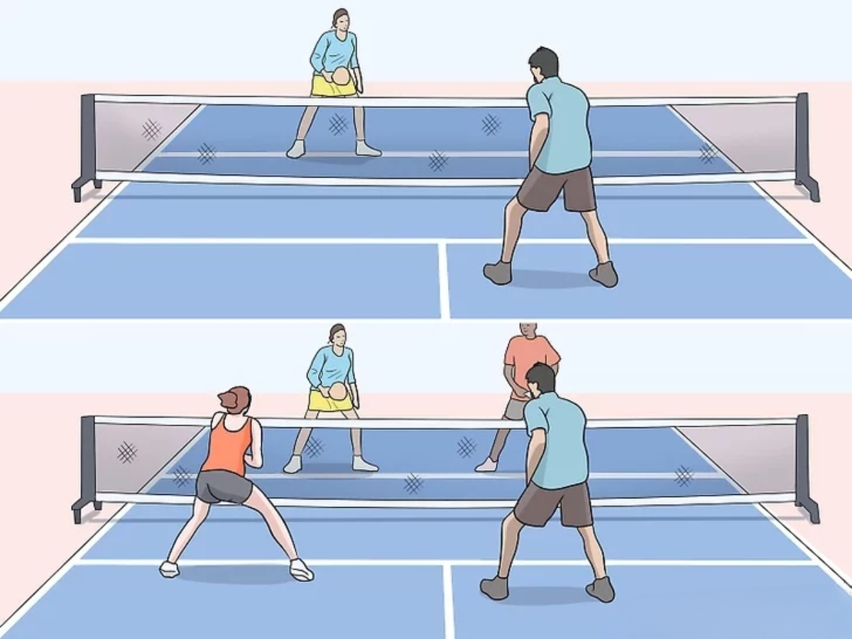 đánh pickleball đơn và đôi