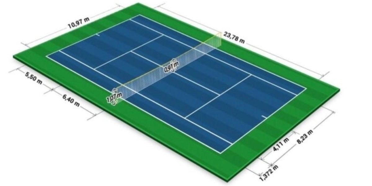 kích thước sân tennis